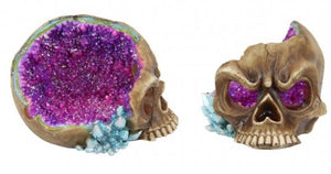 Cracked Geode Cave Skull Head
