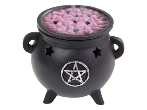 Cauldron with Pentagram Design Incense Cone Burner