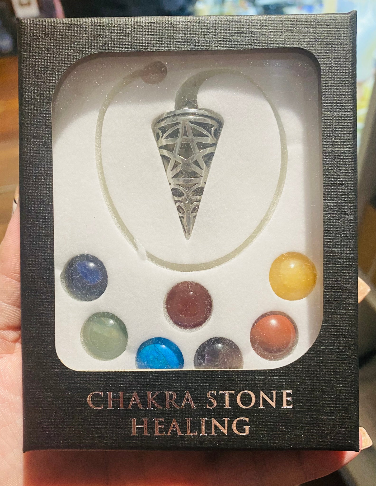 Chakra stone healing pendulum