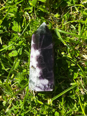 Rainbow fluorite tower