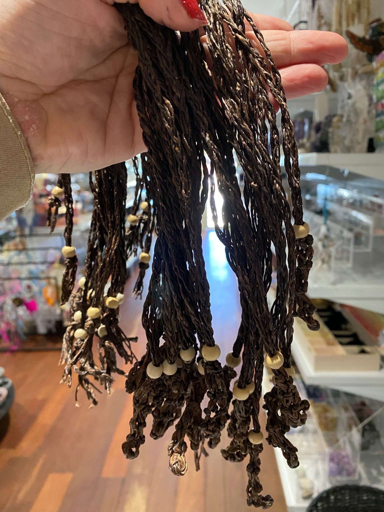 Dark Brown Macrame Stone Holder
