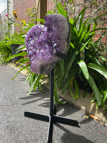 Giant Amethyst Heart on Stand