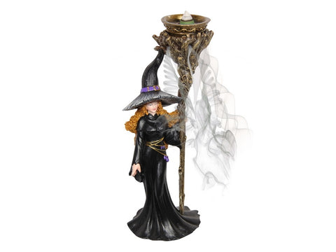 WITCH WITH WAND BACKFLOW INCENSE BURNER
