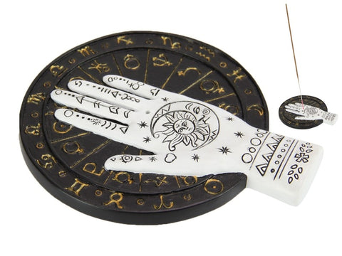 Wiccan Palmistry Hand and Wheel of protection Incense Burner