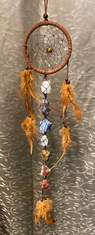 Dream Catcher with Raw Crystals