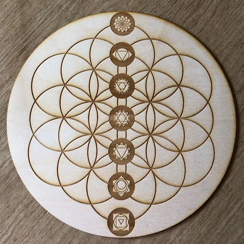 Flower of life chakra crystal grid board