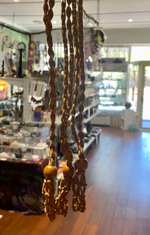 Tan macrame Stone holder necklace