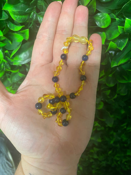Amber and lapis necklace