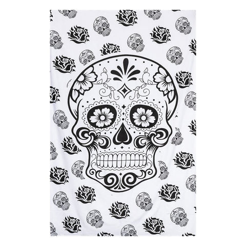 Skull Tapestry White