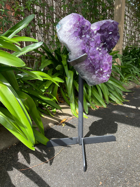 Giant Amethyst Heart on Stand