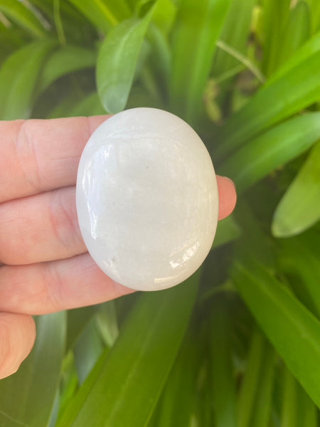 White Aventurine Palm Stone