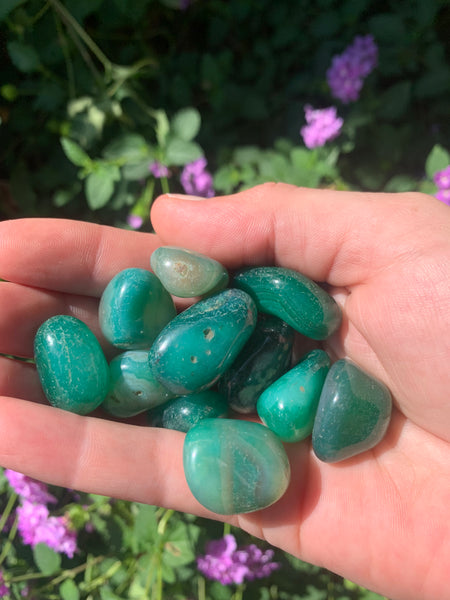 Green Agate Tumble