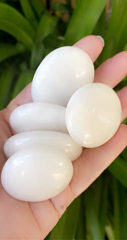 White Aventurine Palm Stone