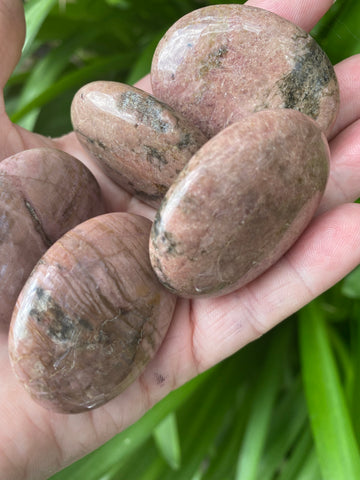 Rhodonite Palm Stone