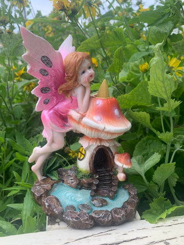 Fairy On Mushroom Backflow Burner