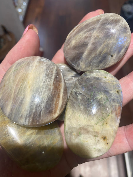 Natural Moonstone Palm Stone