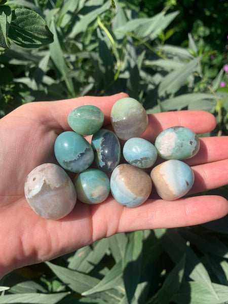 Green Flower Agate Tumble
