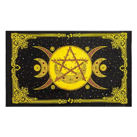 Triple Moon & Pentacle Tapestry