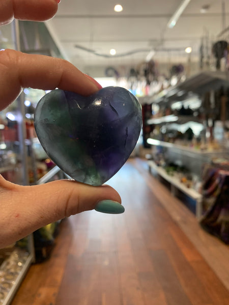 Rainbow Fluorite Heart large
