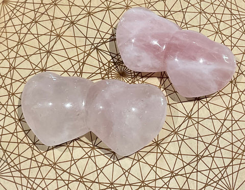Rose quartz connected hearts
