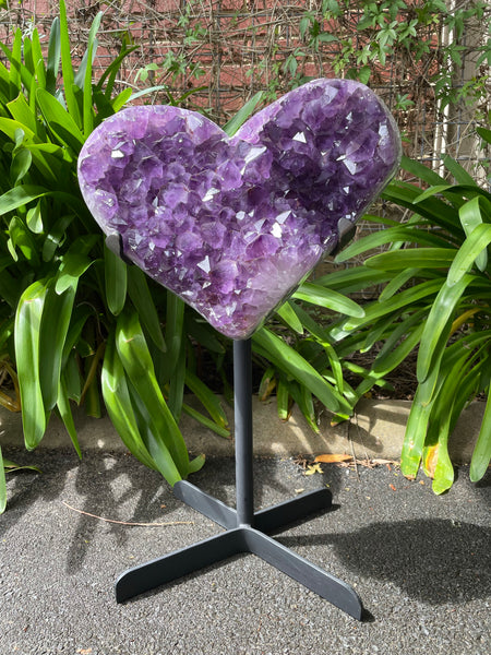 Giant Amethyst Heart on Stand