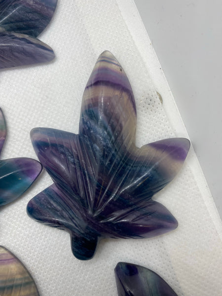 Rainbow Fluorite Hemp Leaf