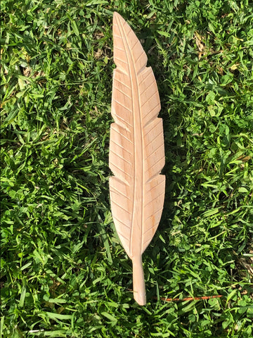 Wooden smudge feather