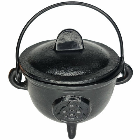 Black Cast Iron Cauldron Triquetra