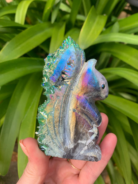 Titanium Aura Amethyst Squirrel