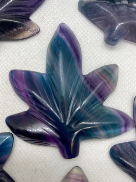 Rainbow Fluorite Hemp Leaf