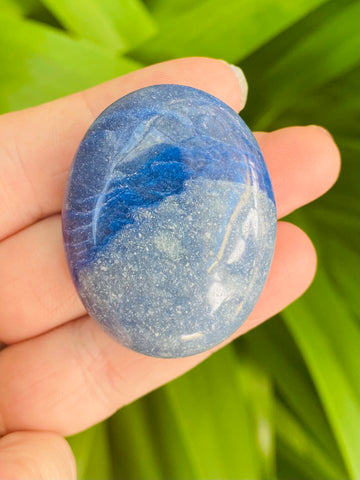 Blue Agate Palm Stone