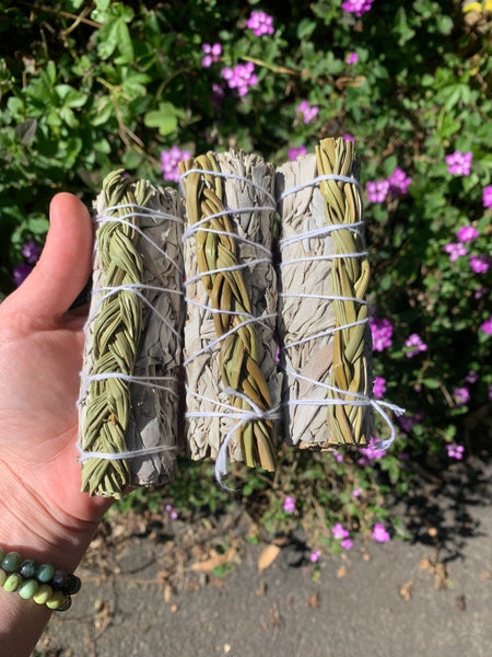 White Sage & Sweetgrass Smudge Stick