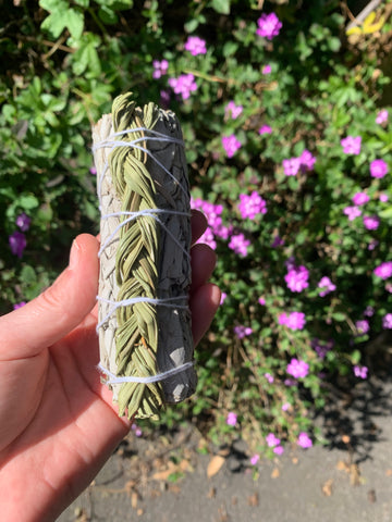 White Sage & Sweetgrass Smudge Stick