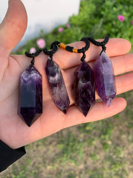 Chevron Amethyst Necklace