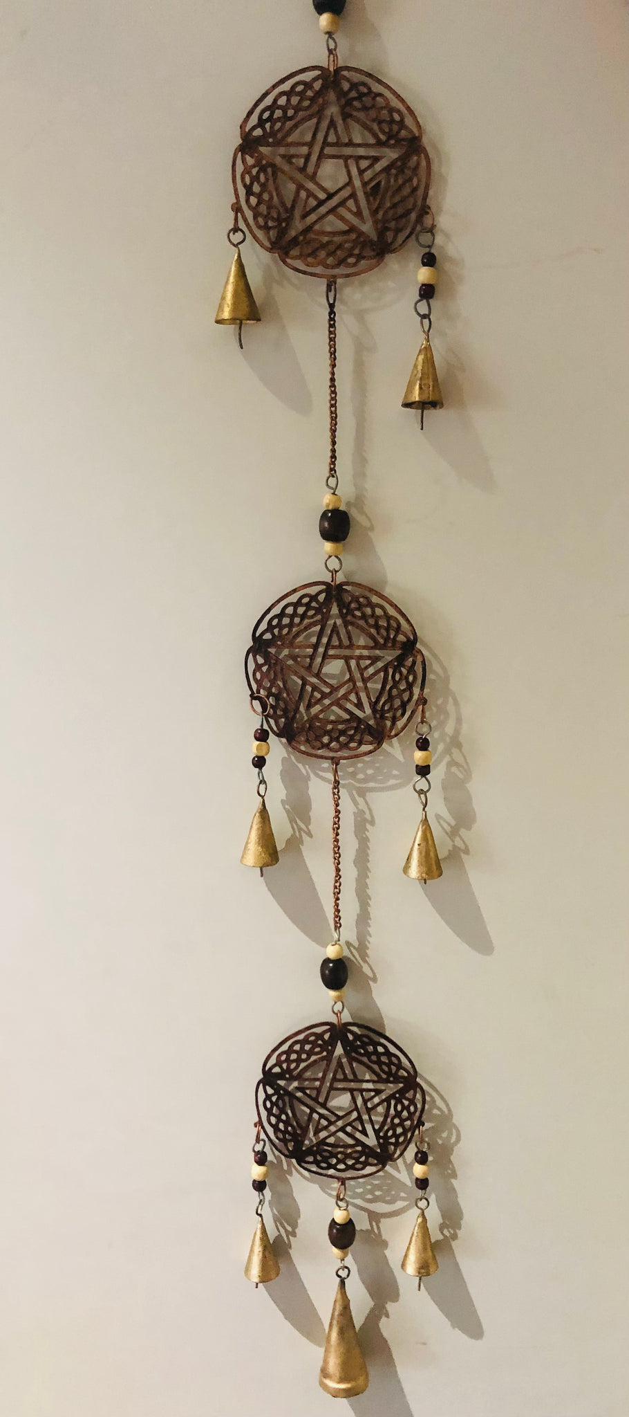 Celtic pentacle windchime metal