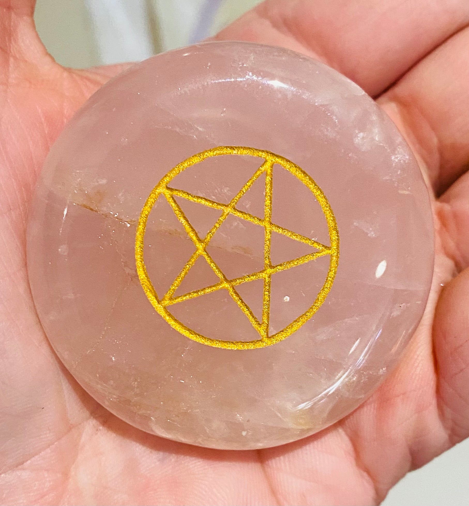 Rose Quartz Pentacle Palm