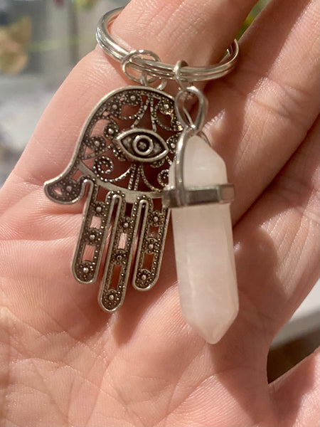 Crystal key Ring with hand of Fatima