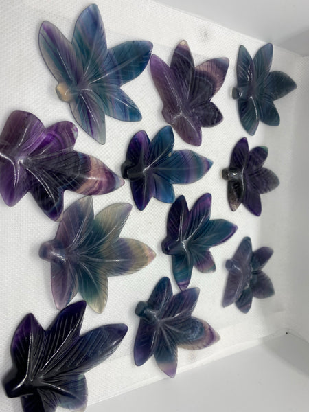 Rainbow Fluorite Hemp Leaf