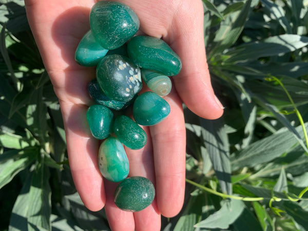 Green Agate Tumble