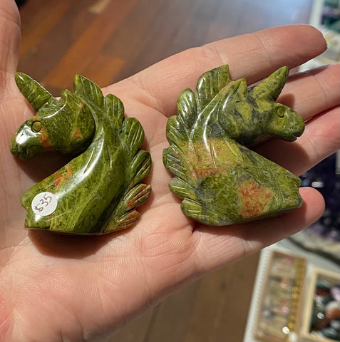 Unakite Unicorn Carving