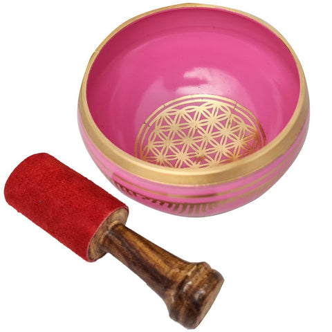 Singing Bowl Pink - Flower of Life
